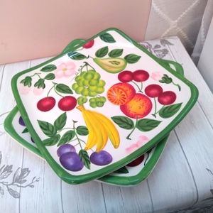 Two 8.5" by 8.5" Sorbet Fruit Plates